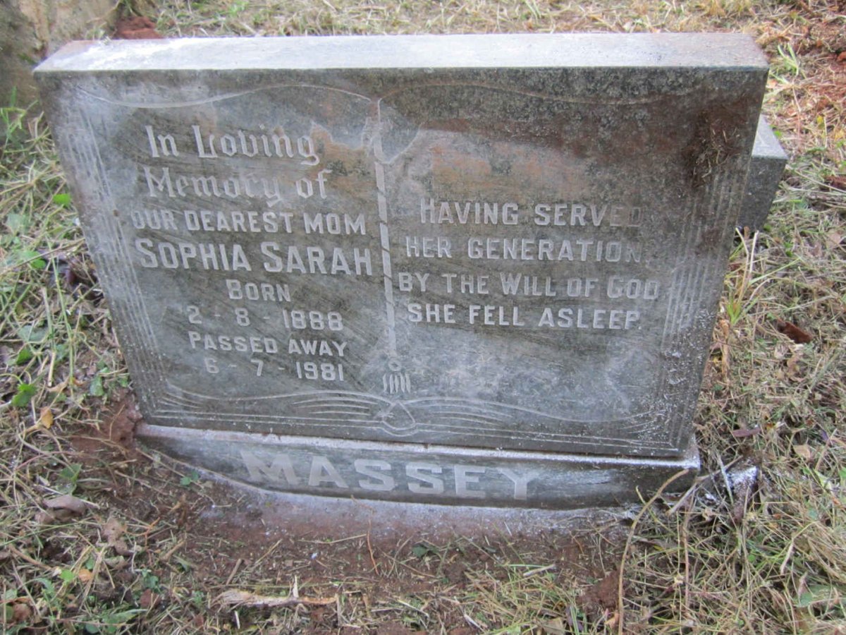 MASSEY Sophia Sarah 1888-1981