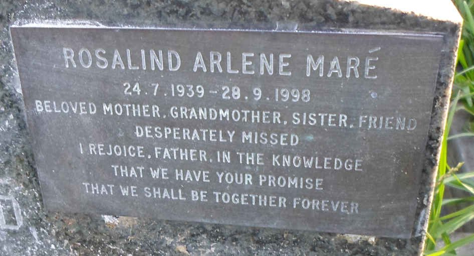 MARE Rosalind Arlene 1939-1998