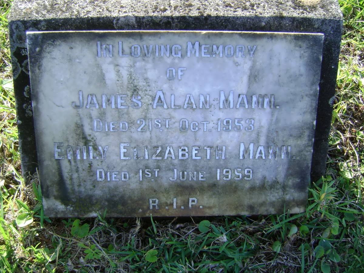 MANN James Alan -1953 &amp; Emily Elizabeth -1959