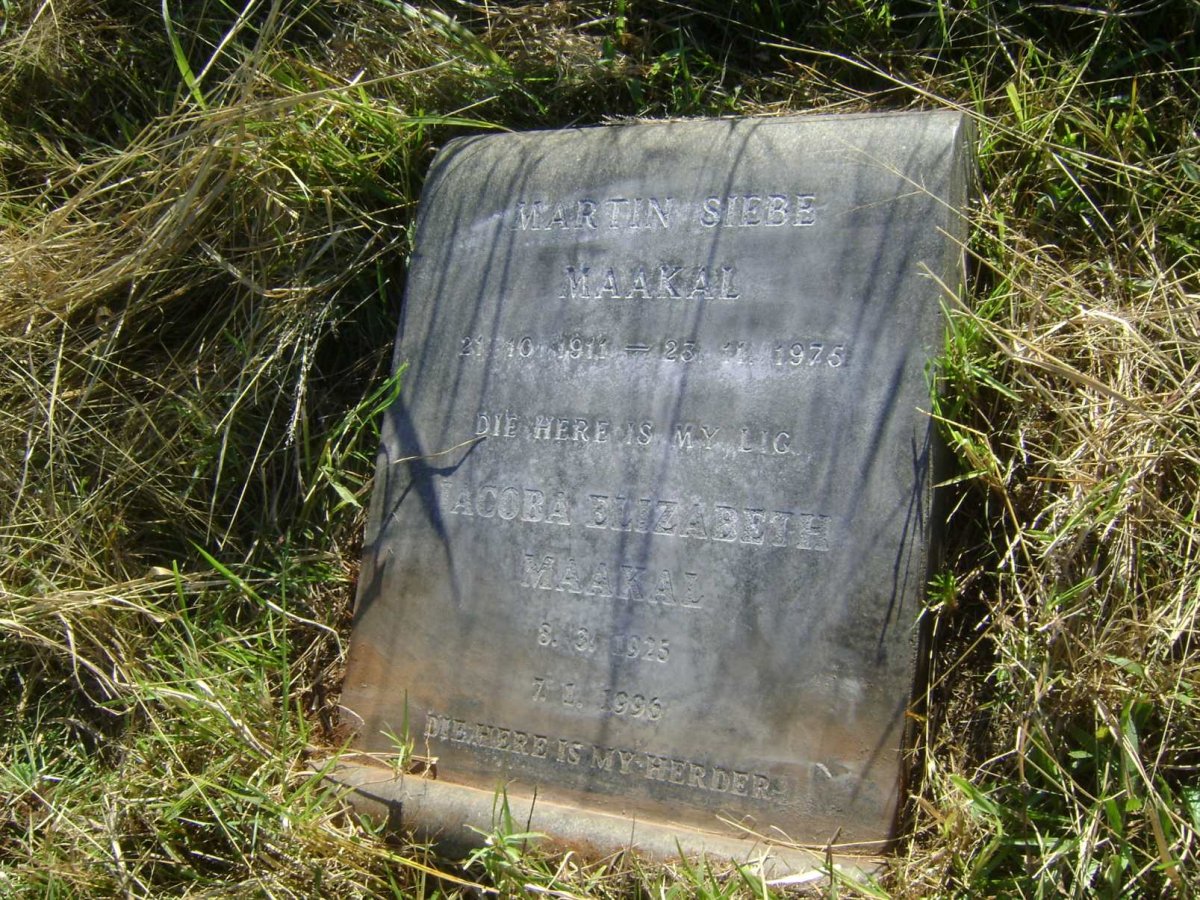 MAAKAL Martin Siebe 1911-1975 &amp; Jacoba Elizabeth 1925-1996