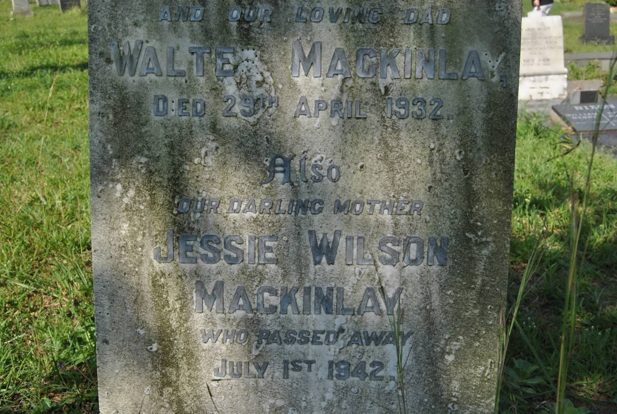 MACKINLAY Walter -1932 &amp; Jessie Wilson -1942