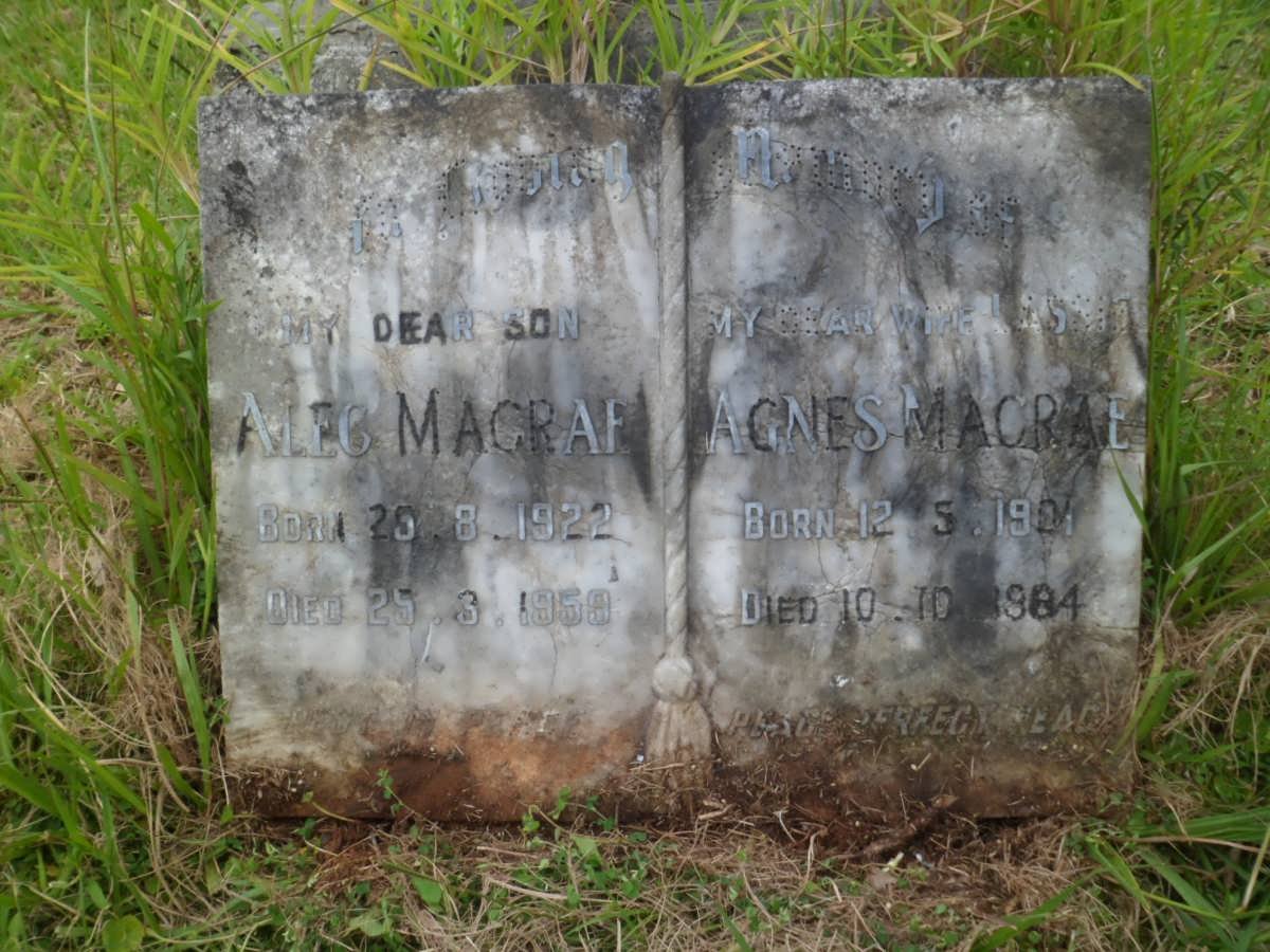 MACRAE Alec 1922-1957 &amp; Agnes 1921-1984