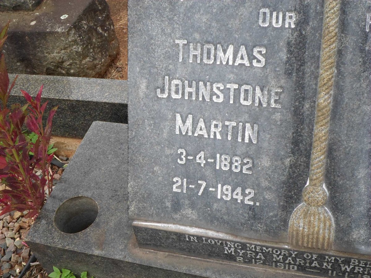 MARTIN Thomas Johnstone 1882-1942 &amp; Agnes Marian STYLES 1889-1961