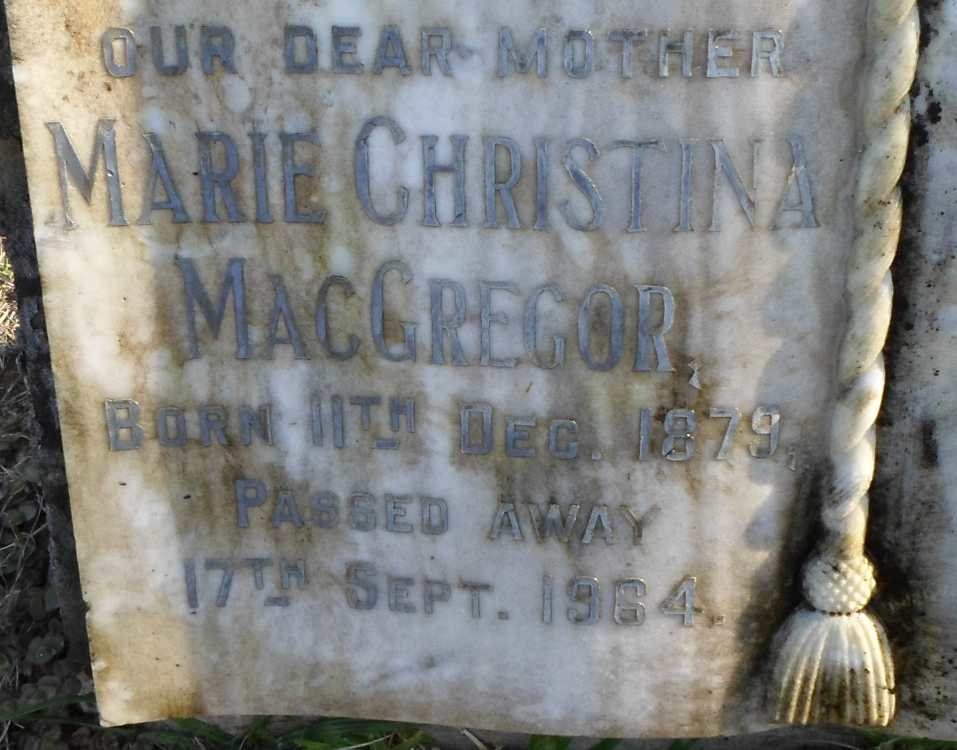 MacGREGOR Marie Christina 1879-1964