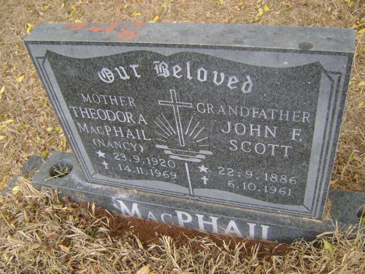 MacPHAIL John F. Scott 1886-1961 :: MacPHAIL Theodora 1920-1969
