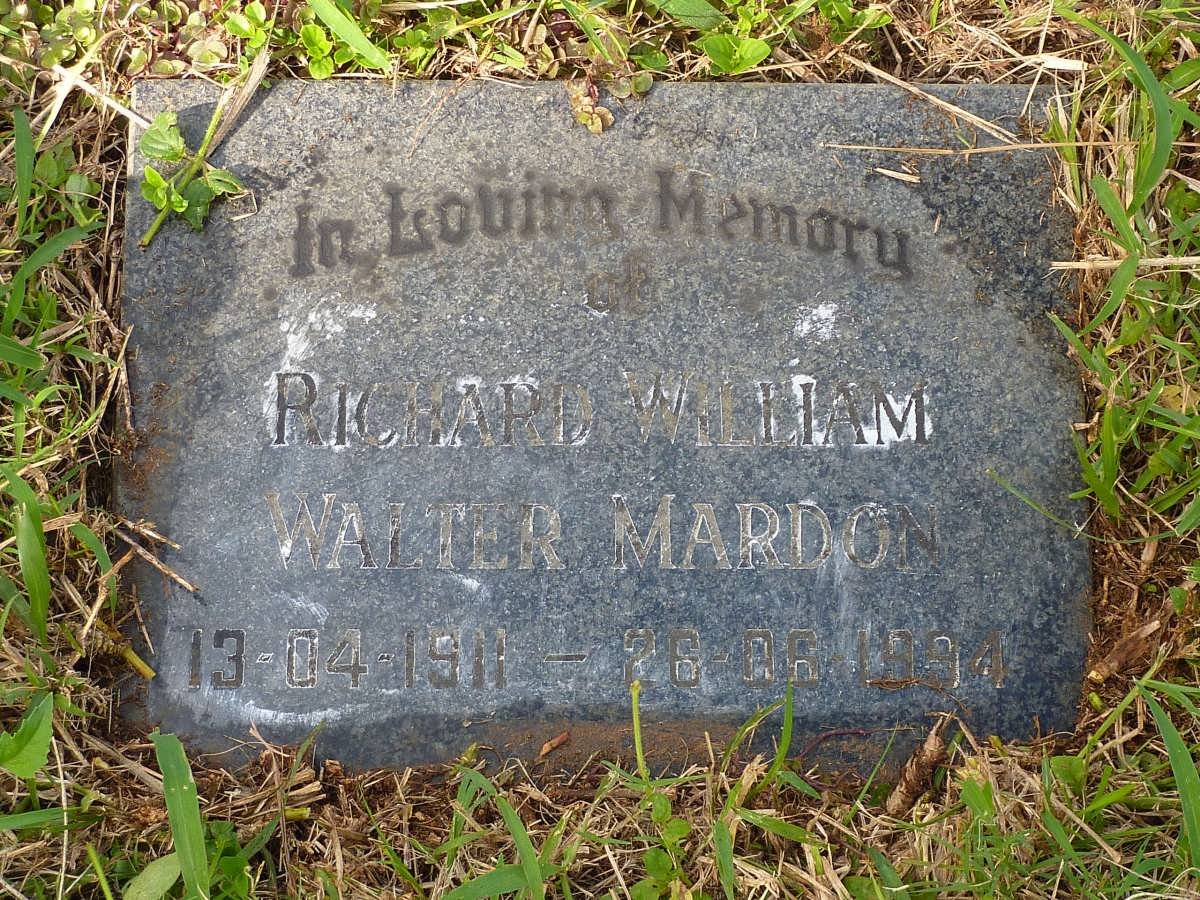 MARDON William Walter -1954 &amp; Rose Ada -1975 :: MARDON Richard William Walter 1911-1994