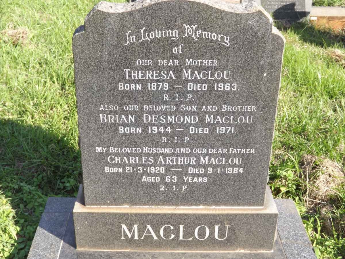 MAGLOU Theresa 1879-1963 ::  MAGLOU Brian Desmond 1944-1971 :: MAGLOU Charles Arthur 1920-1984
