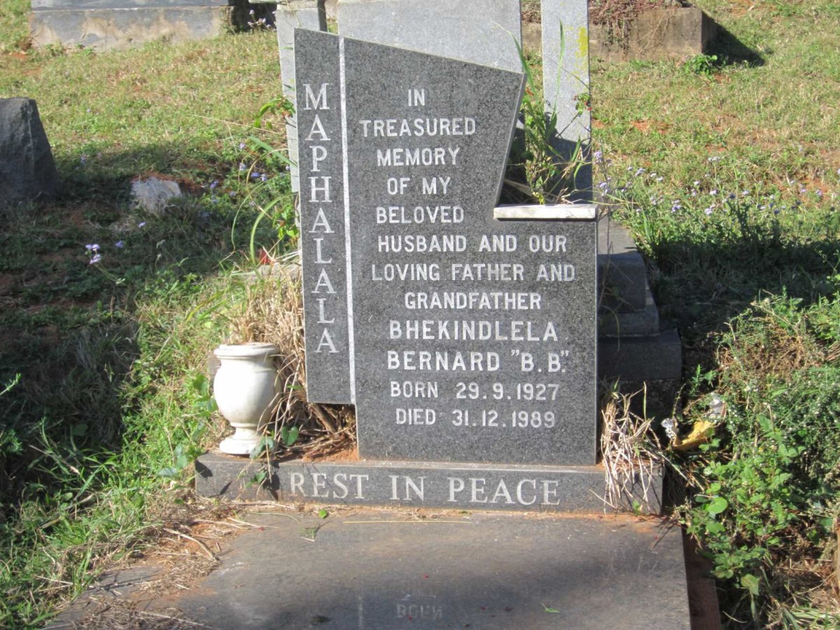 MAPHALALA Bhekindlela Bernard 1927-1989
