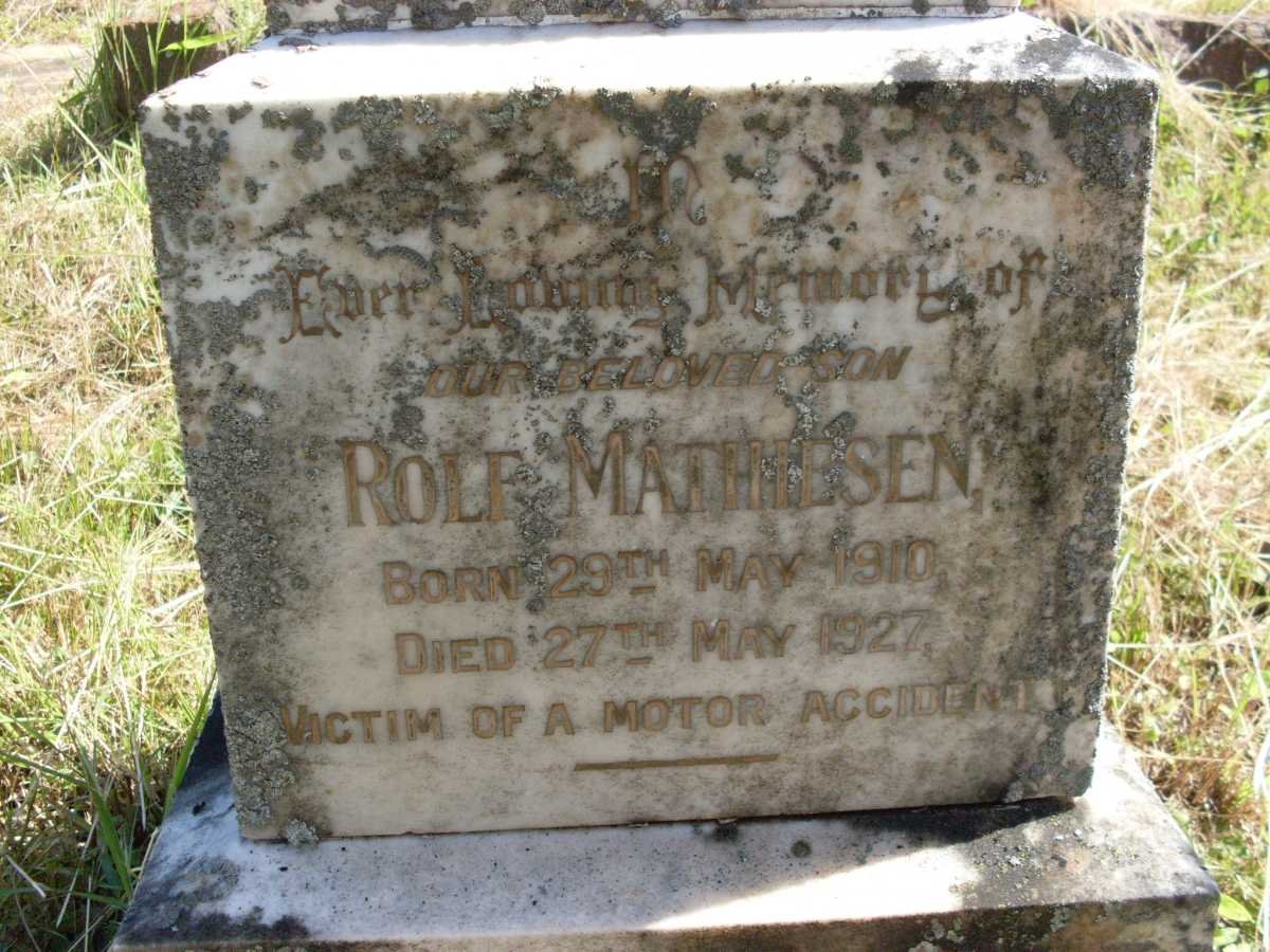 MATHIESEN Rolf 1910-1927