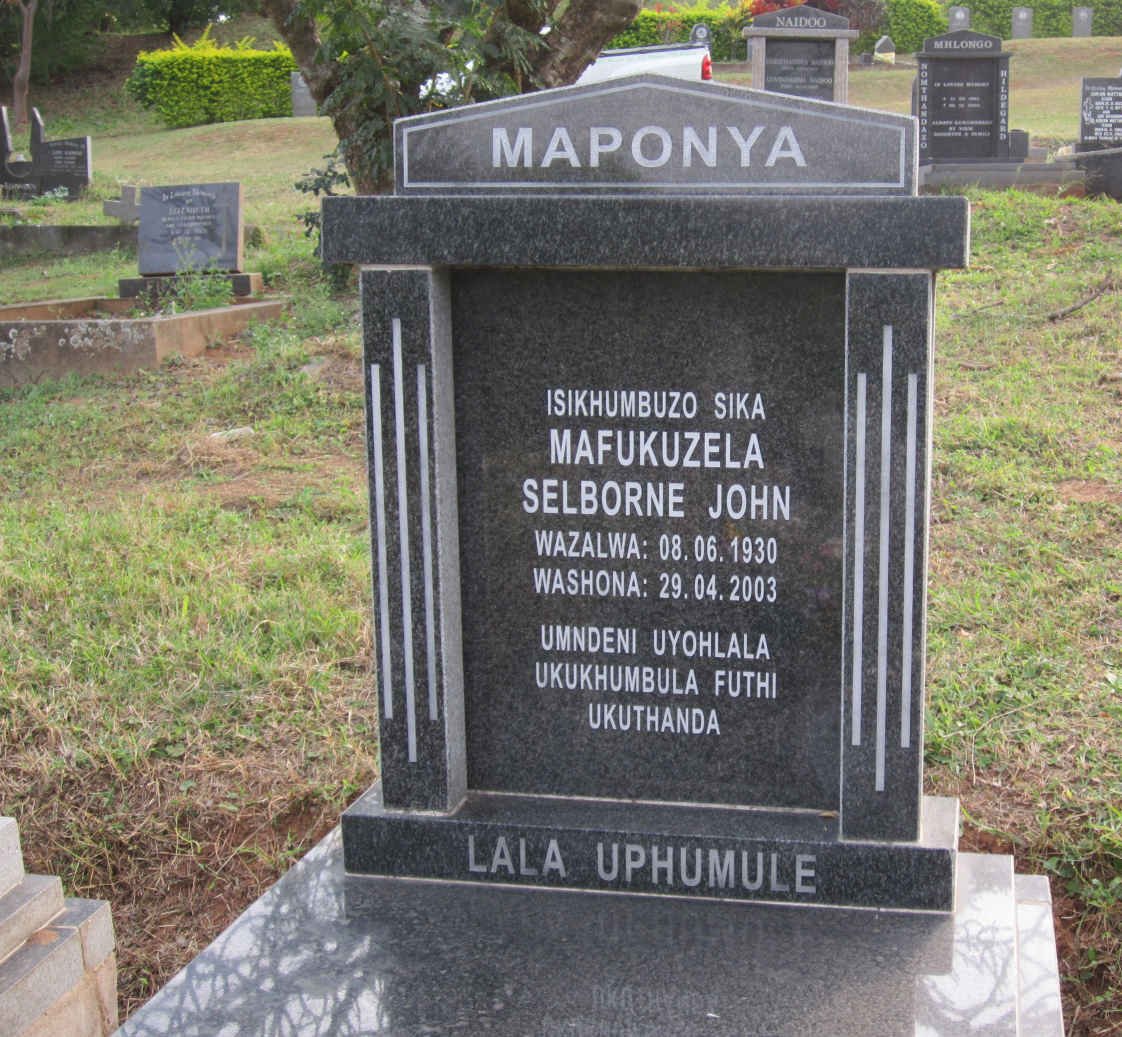 MAPONYA Mafukuzela Selborne John 1930-2003