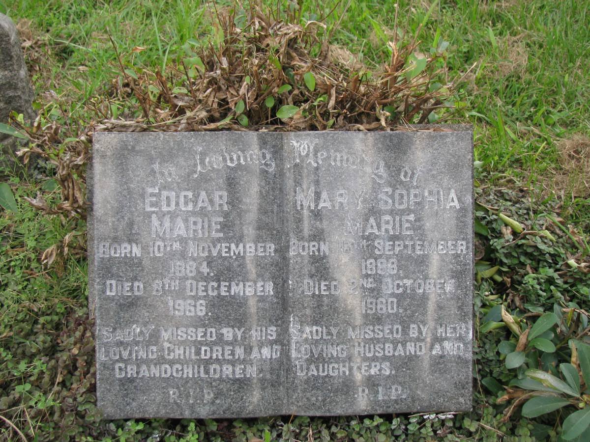 MARIE Edgar 1884-1966 &amp; Mary Sophia 1888-1960