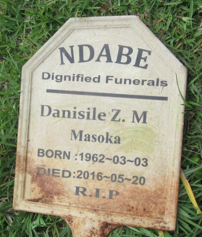 MASOKA Danisile Z.M. 1962-2016