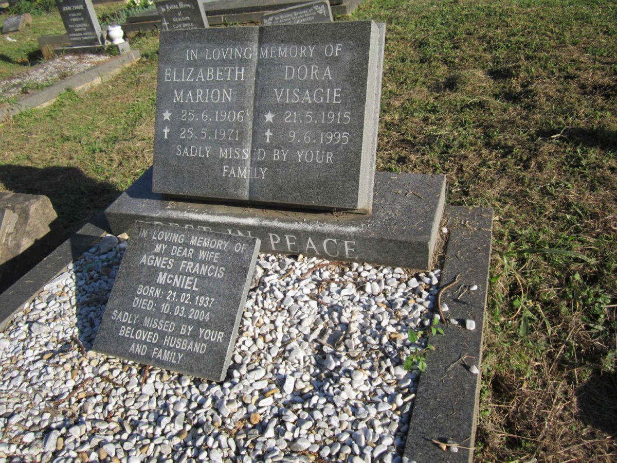 MARION Elizabeth 1906-1971 :: VISAGIE Dora 1915-1995 :: McNIEL Agnes Francis 1937-2004