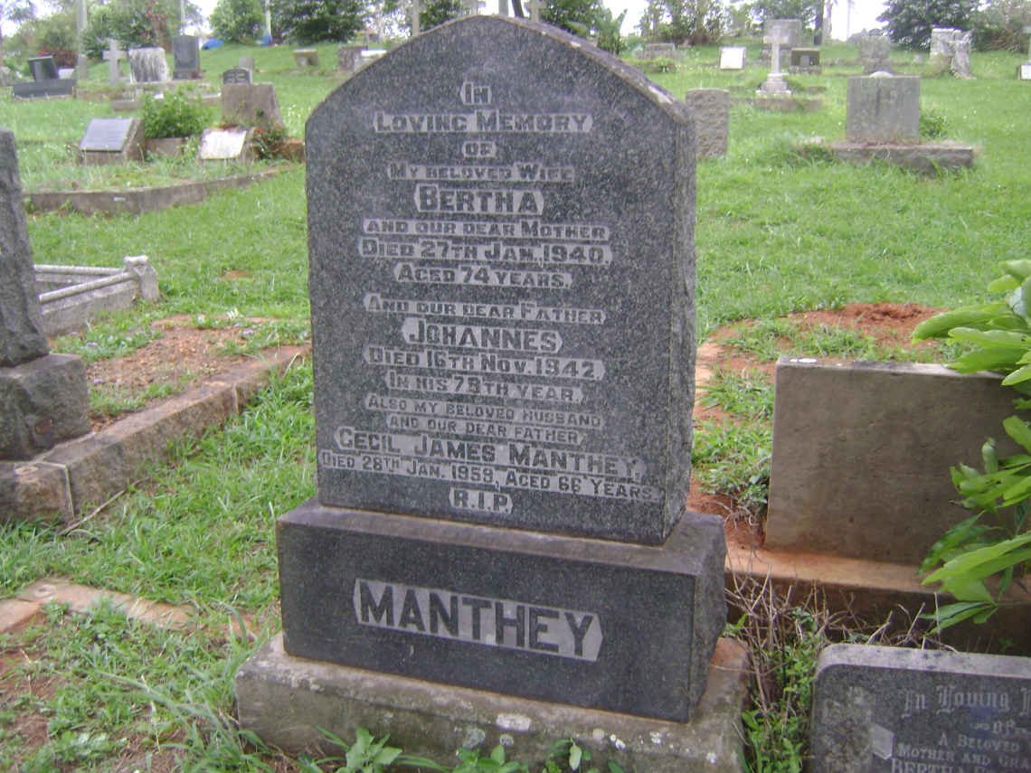 MANTHEY Johannes -1942 &amp; Bertha -1940 :: MANTHEY Cecil James -1959