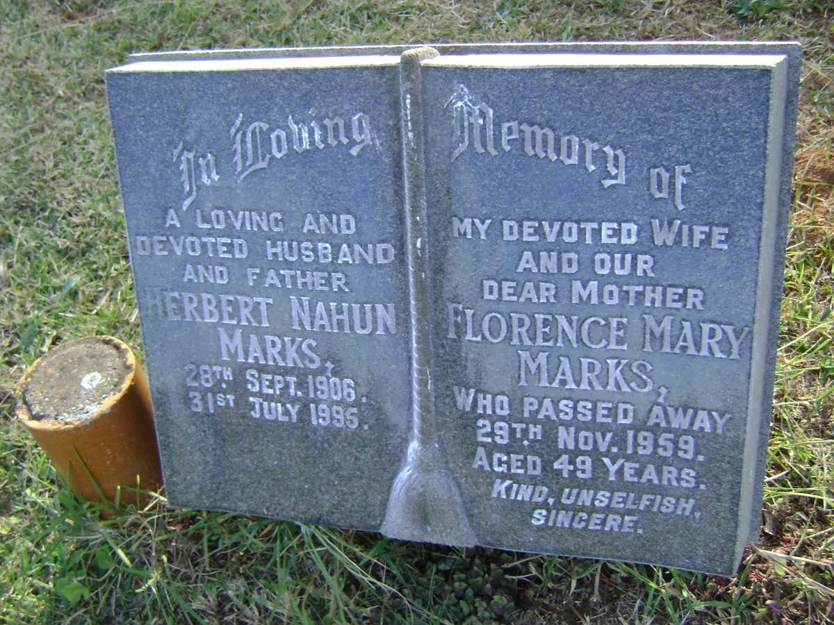 MARKS Herbert Nahun 1906-1995 &amp; Florence Mary -1959