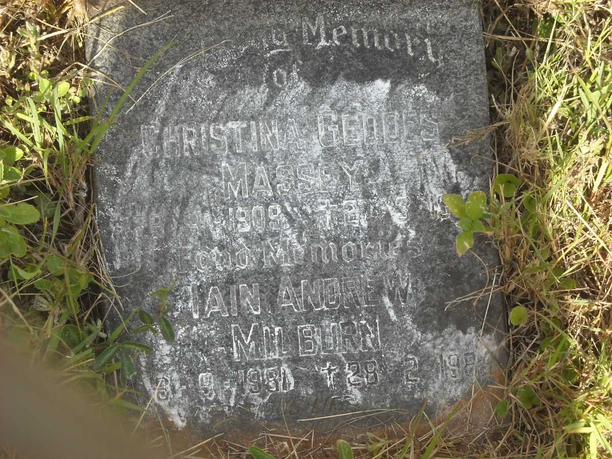 MASSEY Christina Geddes 1909- ? :: MILBURN Iain Andrew 19?1-198?