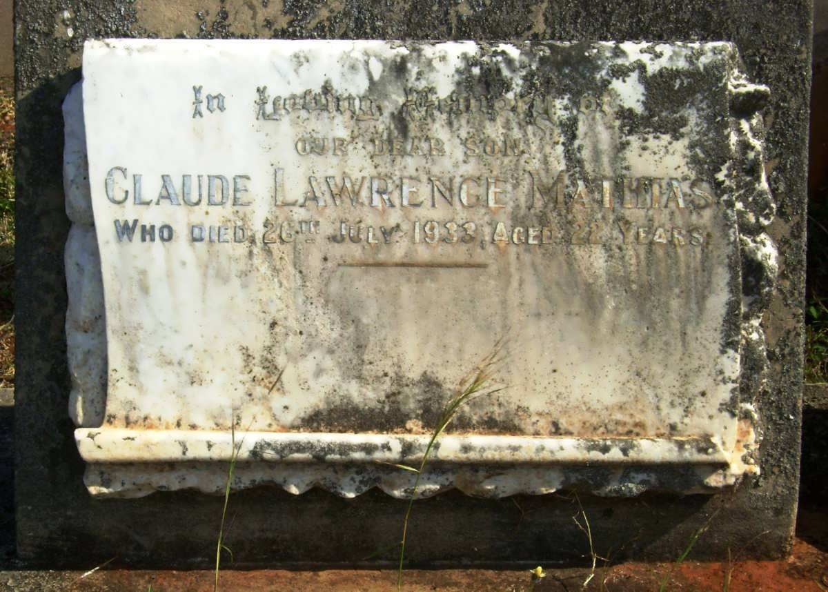 MATHIAS Claude Lawrence -1933