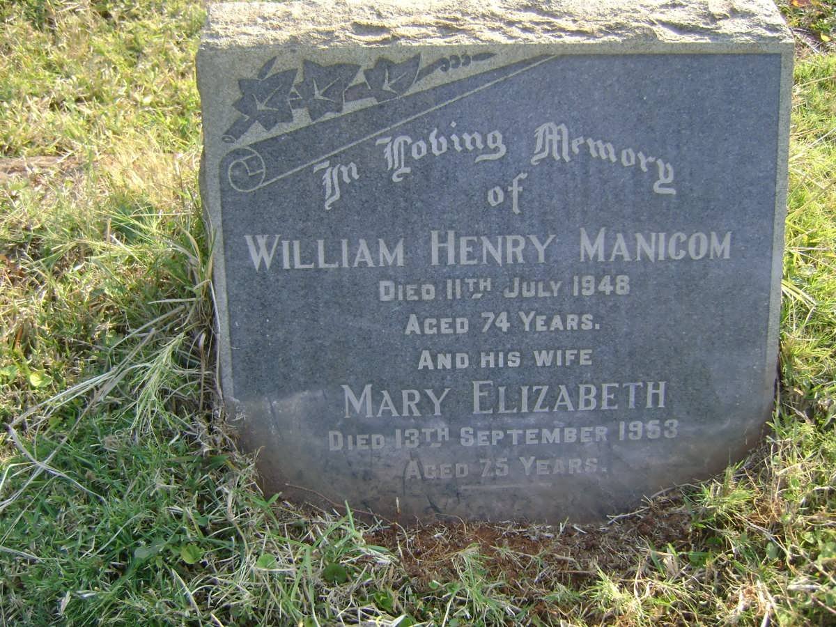 MANICOM William Henry -1948 &amp; Mary Elizabeth -1953