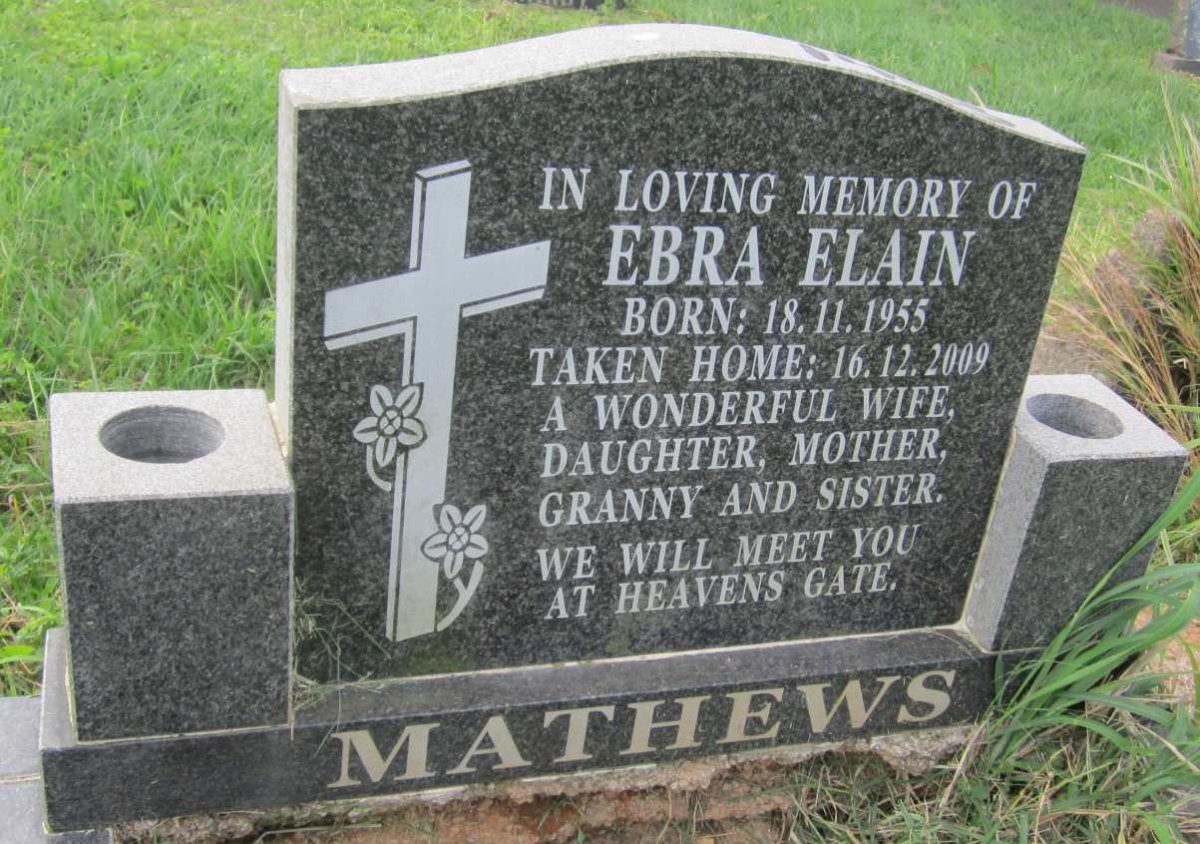 MATHEWS Ebra Elain 1955-2009
