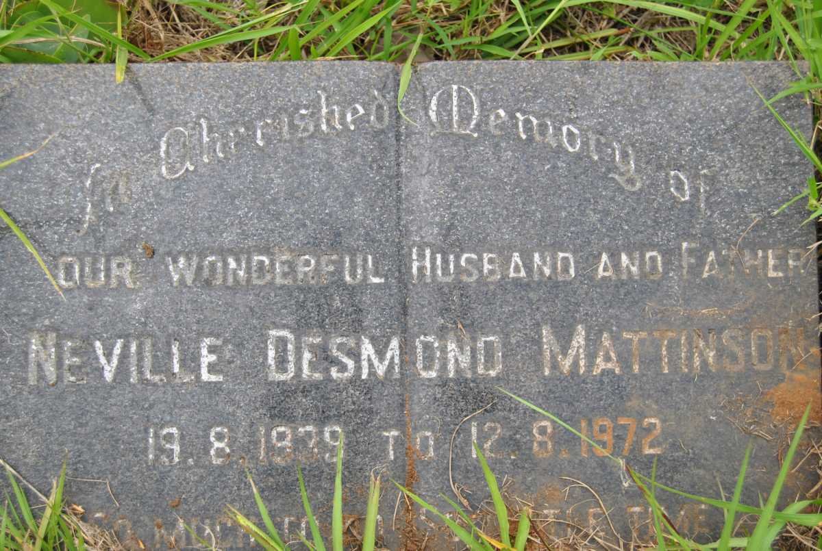 MATTINSON Neville Desmond 1939-1972