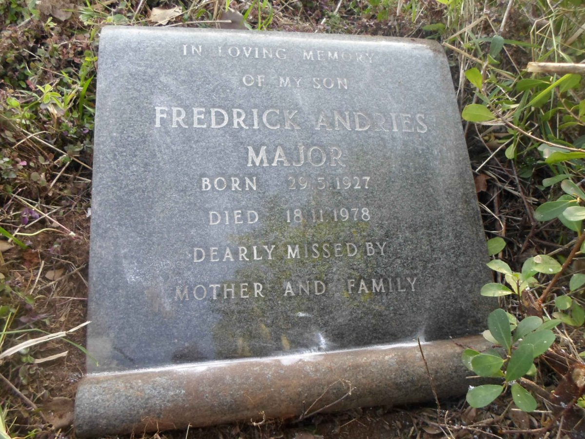MAJOR Fredrick Andries 1927-1978
