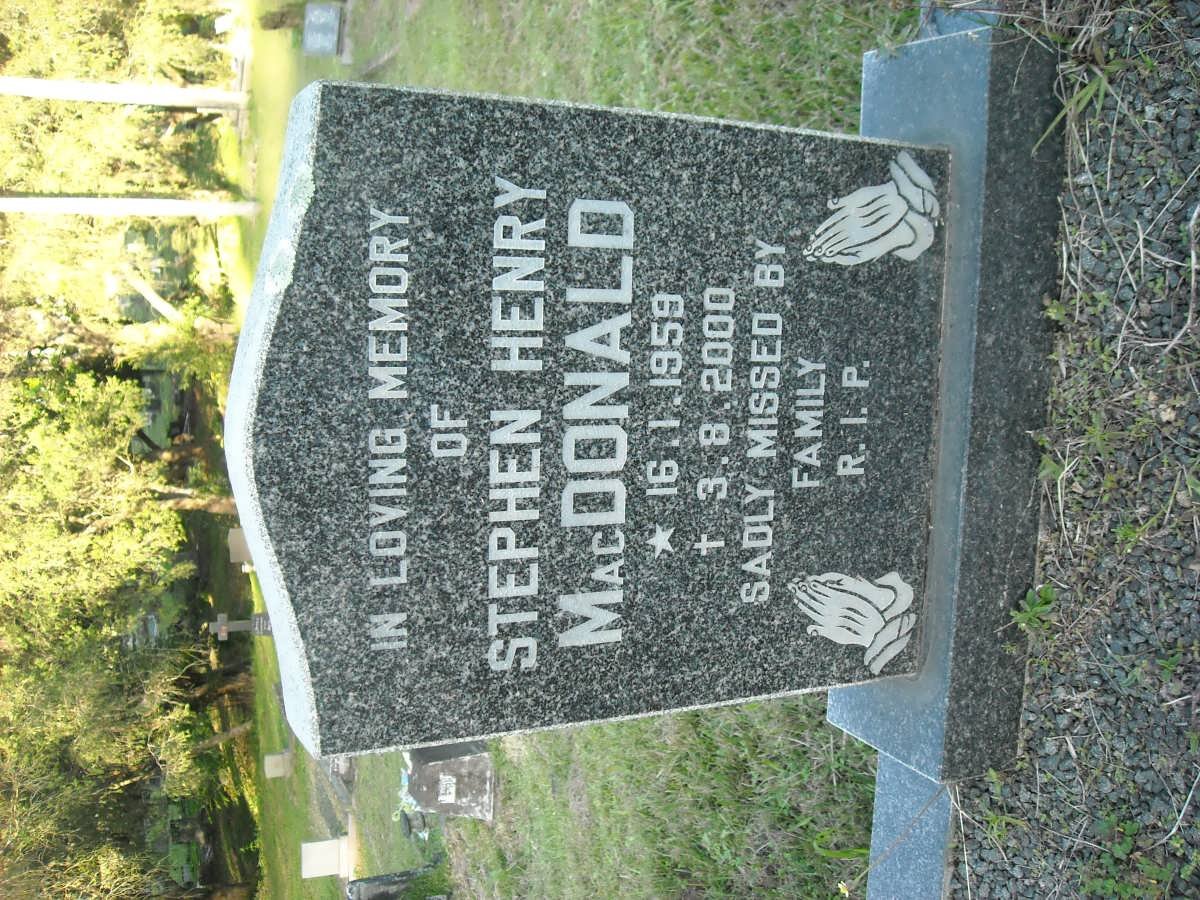 MacDONALD Stephen Henry 1959-2000
