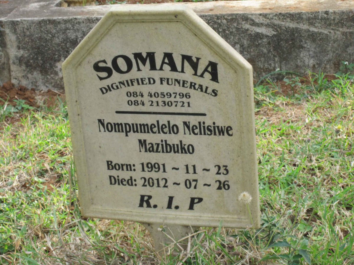 MAZIBUKO Nompumelelo Nelisiwe 1991-2012