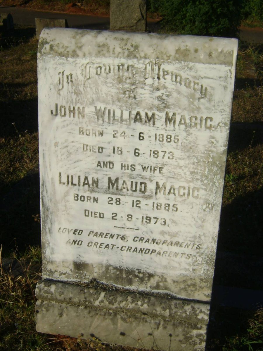 MAGIC John William 1885-1973 &amp; Lilian Maud 1885-1973