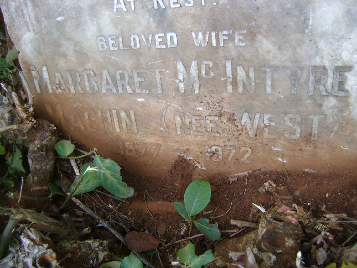 MACHIN James -1940 &amp; Margaret McIntyre WEST 1877-1972