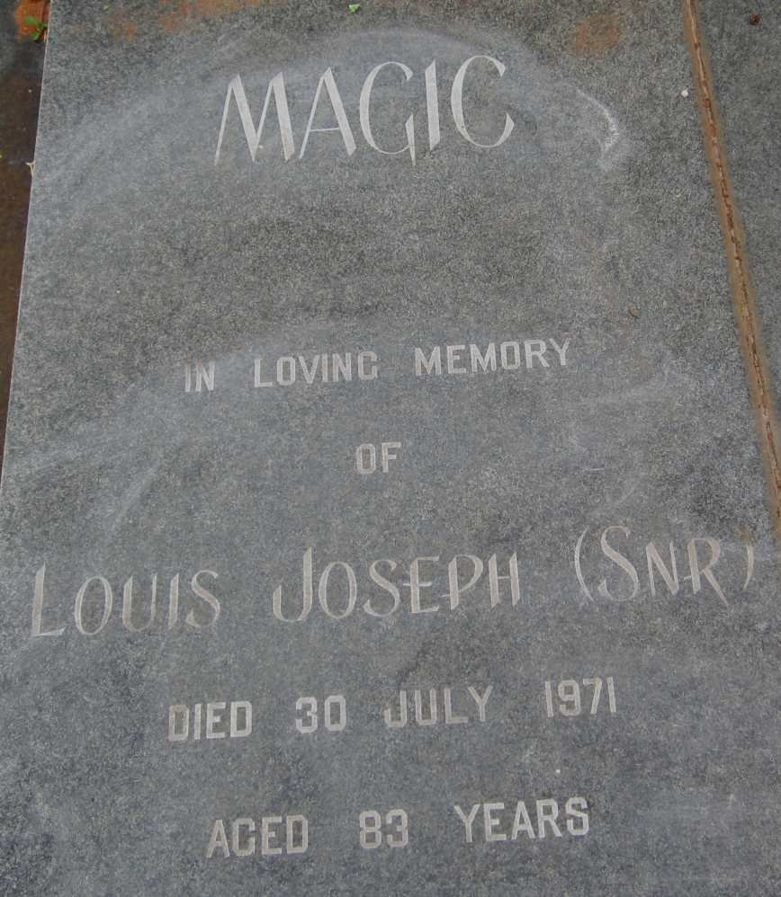 MAGIC Louis Joseph Snr. -1971
