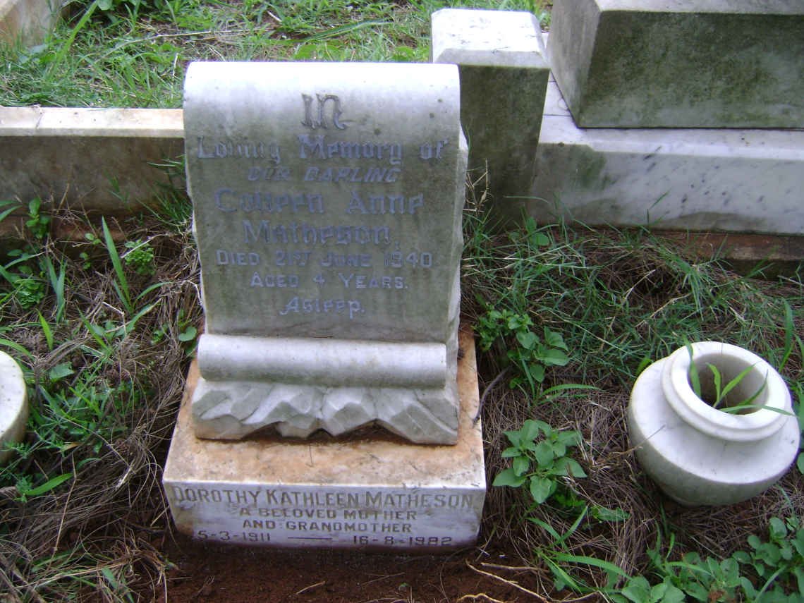 MATHESON Dorothy Kathleen 1911-1982 :: MATHESON Colleen Anne -1940