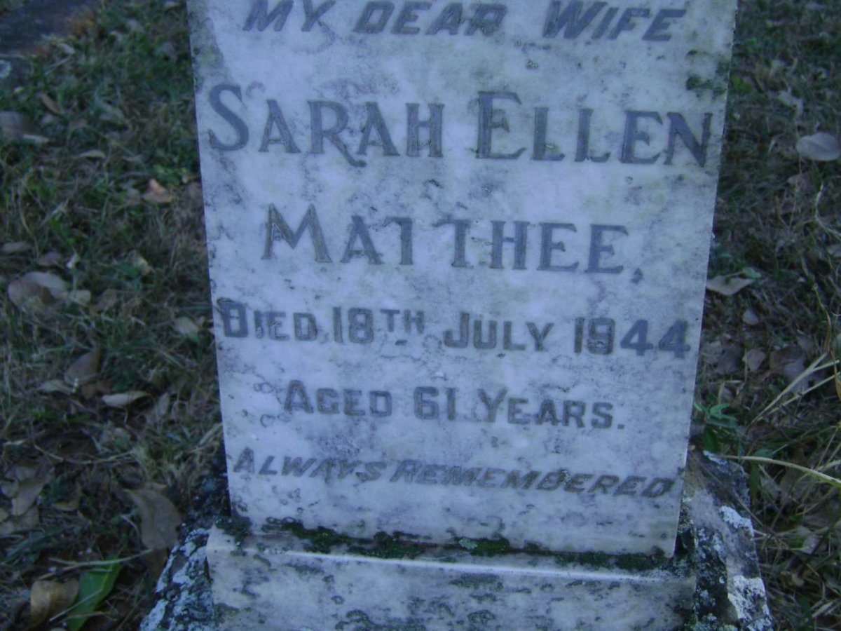 MATTHEE Sarah Ellen -1944