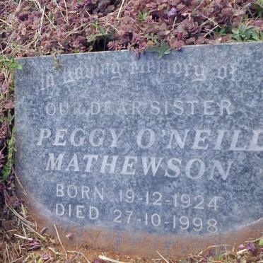 MATTHEWSON Peggy O'NEILL 1924-1998