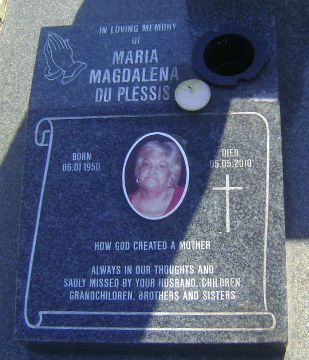 PLESSIS Maria Magdalena, du 1950-2010