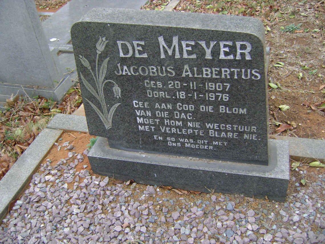 MEYER Jacobus Albertus, de 1907-1976