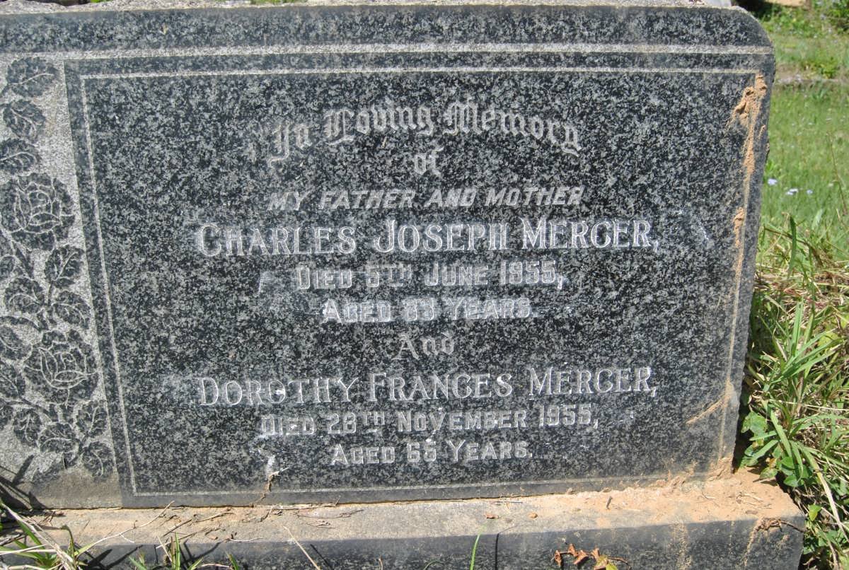MERCER Charles Joseph -1955 &amp; Dorothy Frances -1955