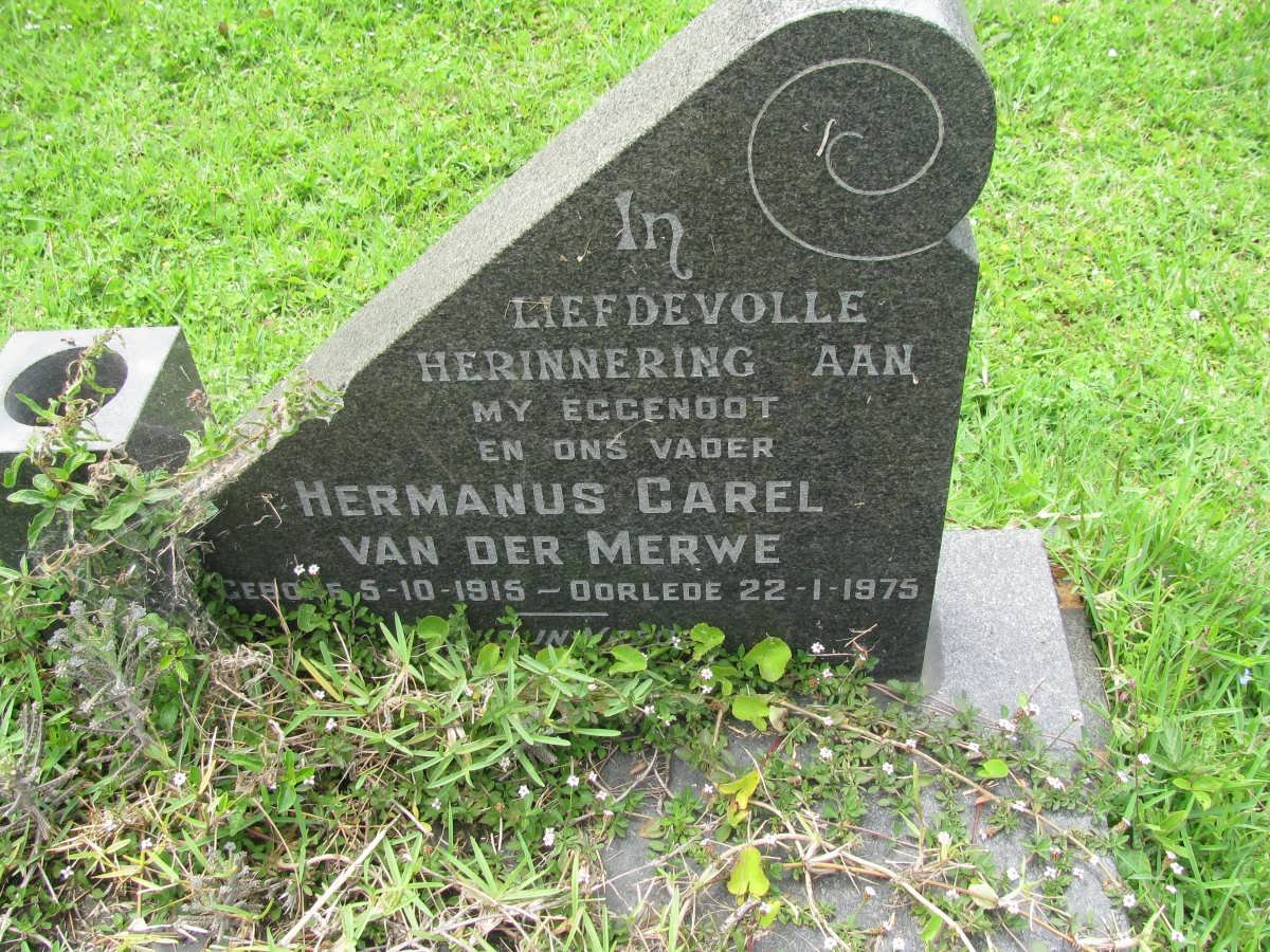 MERWE Hermanus Carel, van der 1915-1975
