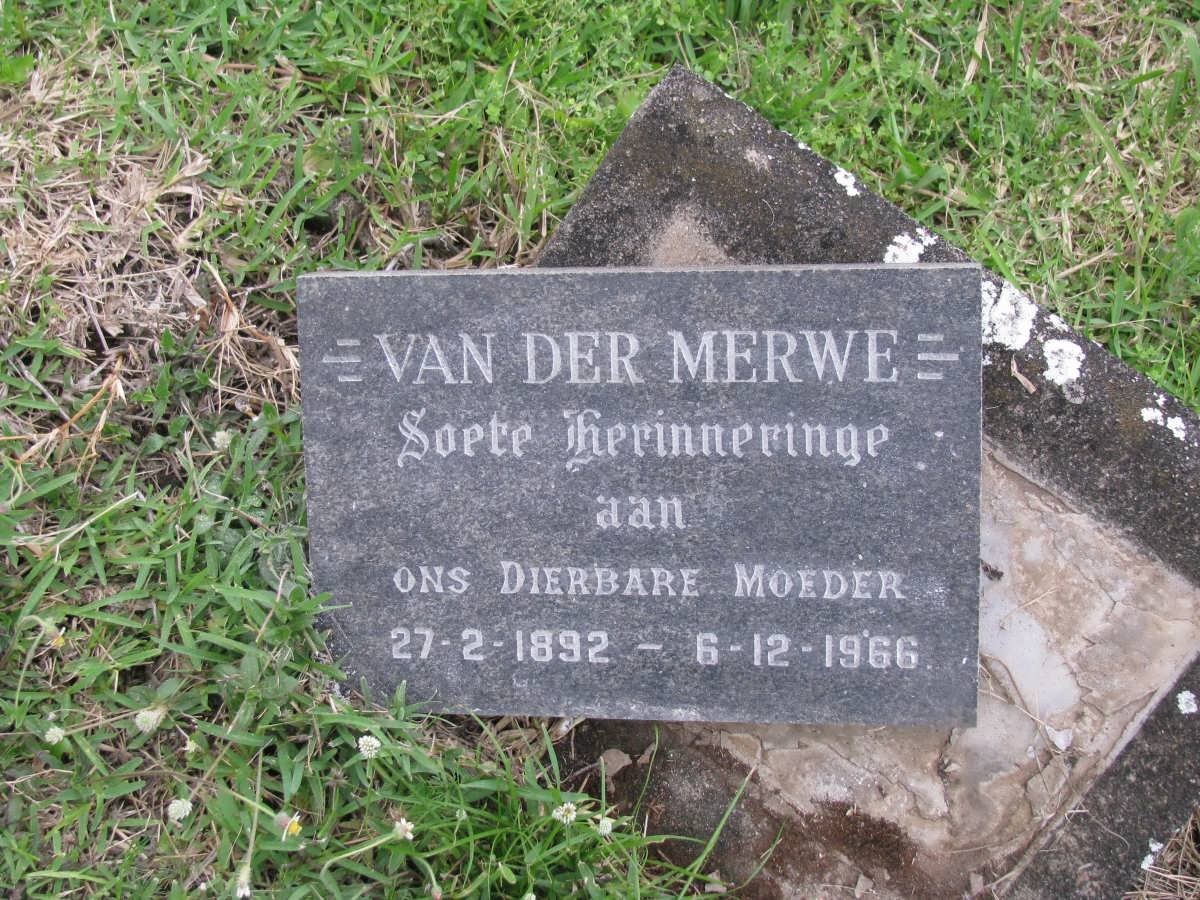 MERWE Johanna Jacoba, van der 1892-1966