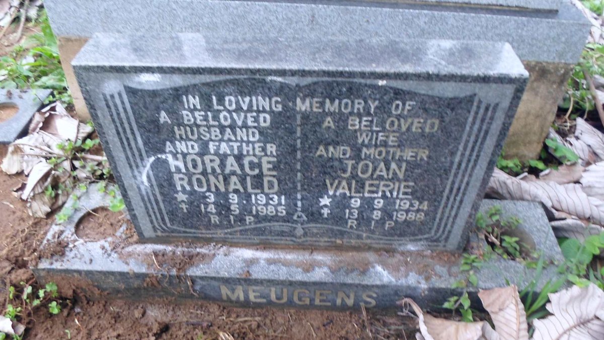 MEUGENS Horace Ronald 1931-1985 &amp; Joan Valerie 1934-1988