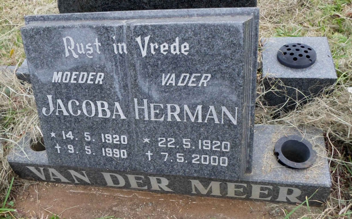MEER Herman, van der 1920-2000 &amp; Jacoba 1920-1990