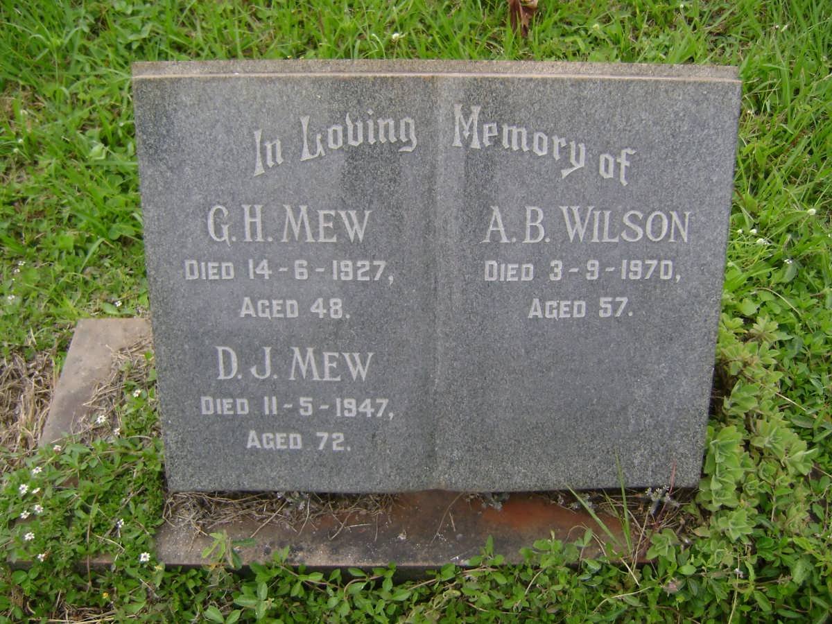MEW G.H. -1927 &amp; D.J. -1947 :: WILSON A.B. -1970