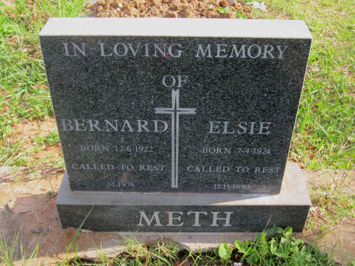 METH Bernard 1922-1976 &amp; Elsie 1924-1993