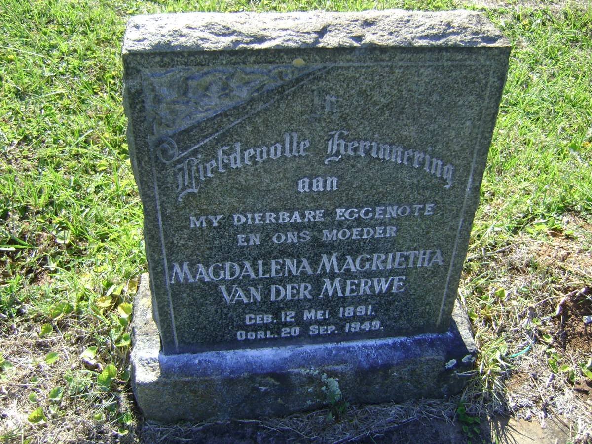 MERWE Magdalena Magrietha, van der 1891-1949