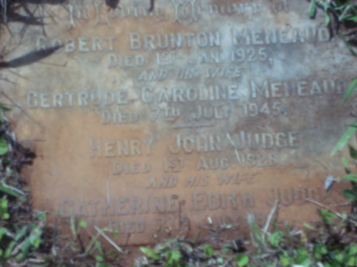 MENEAUD Robert Brunton -1925 &amp; Gertrude Caroline -1945 :: JUDGE Henry John -1928 &amp; Catherine Edith-1939