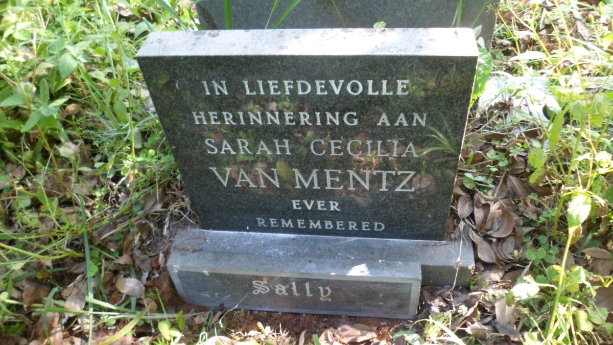 MENTZ Sarah Cecilia, van -1984