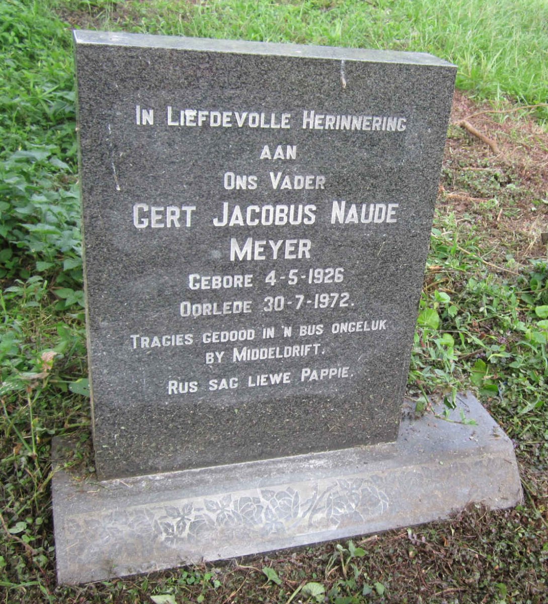 MEYER Gert Jacobus Naude 1926-1972