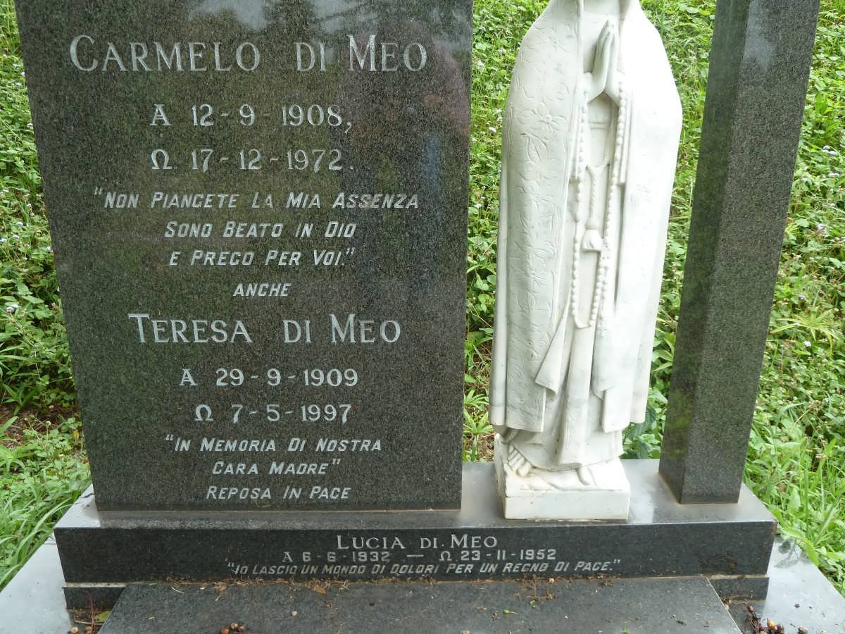 MEO Carmelo, di 1908-1972 &amp; Teresa 1909-1997 :: DI MEO Lucia 1932-1952