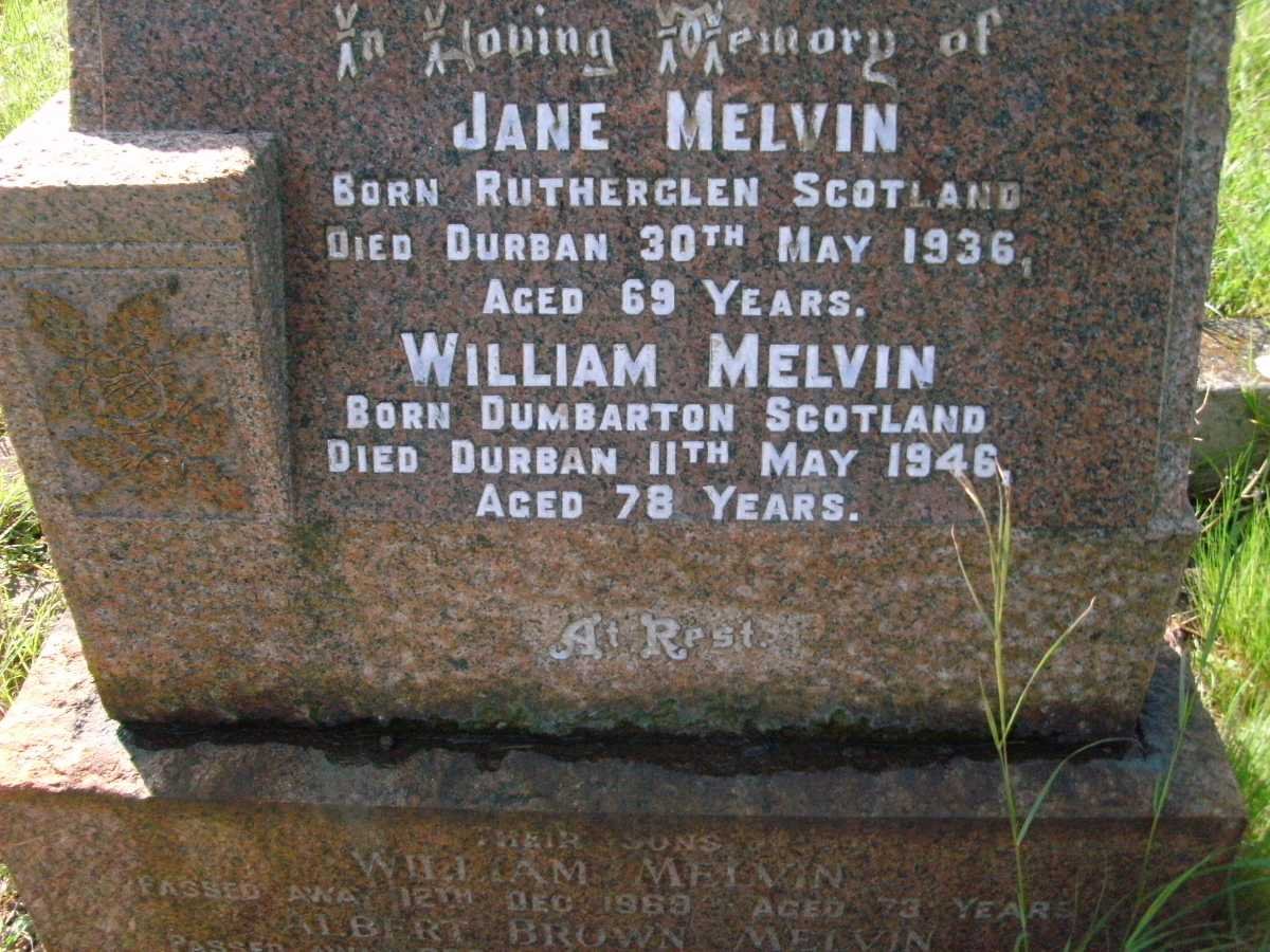 MELVIN William -1946 &amp; Jane -1936 :: MELVIN William -1969 :: MELVIN Albert Brown -1970
