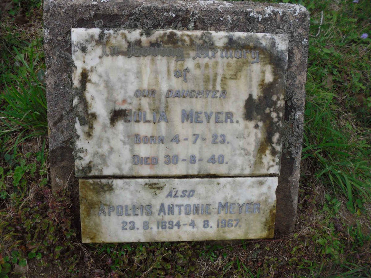 MEYER Apollis Antonie 1894-1967 :: MEYER Julia 1923-1940