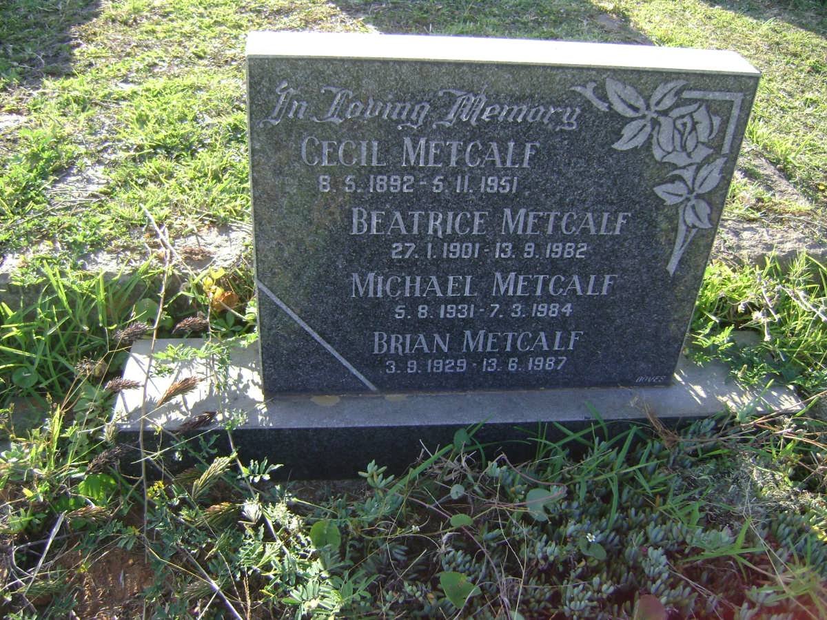 METCALF Cecil 1892-1951 &amp; Beatrice 1901-1982 :: METCALF Brian 1929-1987 :: METCALF Michael 1931-1984